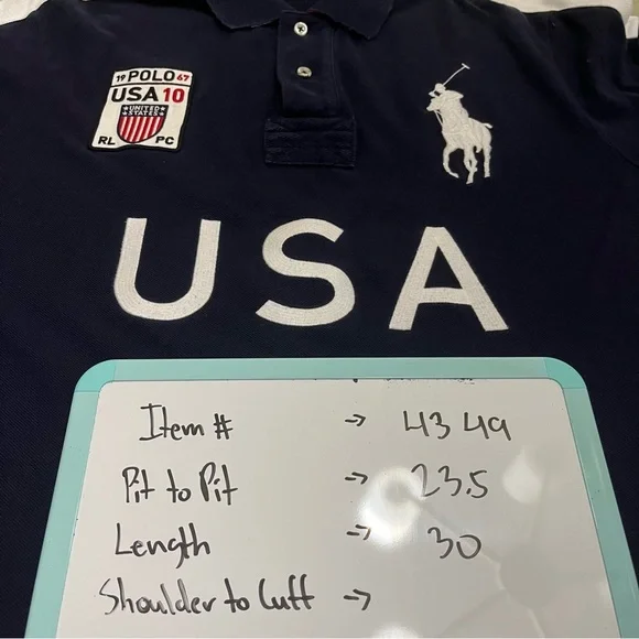 Polo Ralph Lauren Men’s USA #10 Big Pony Flag Cotton Shirt XL Custom Fit - Picture 11 of 11